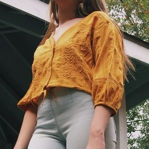 FREE PEOPLE gold top size S